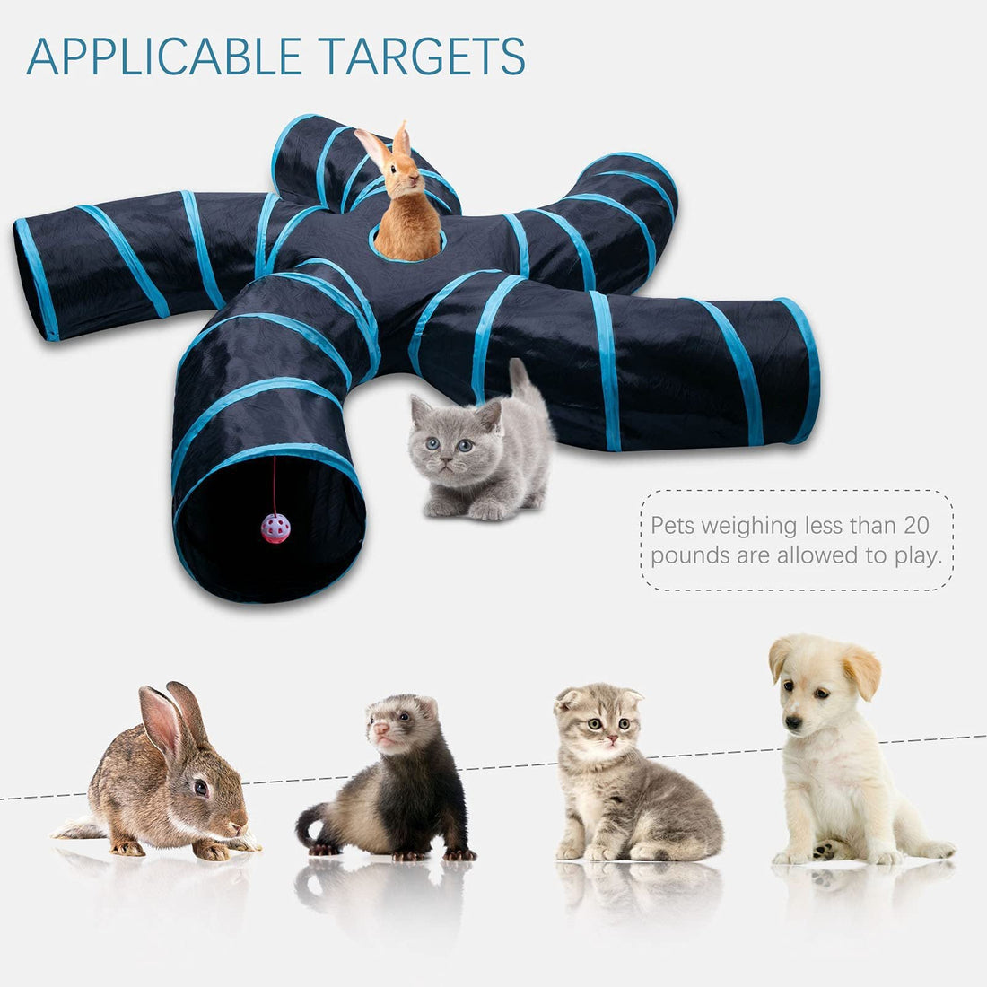 Enrichment tunnel toy for indoor cats